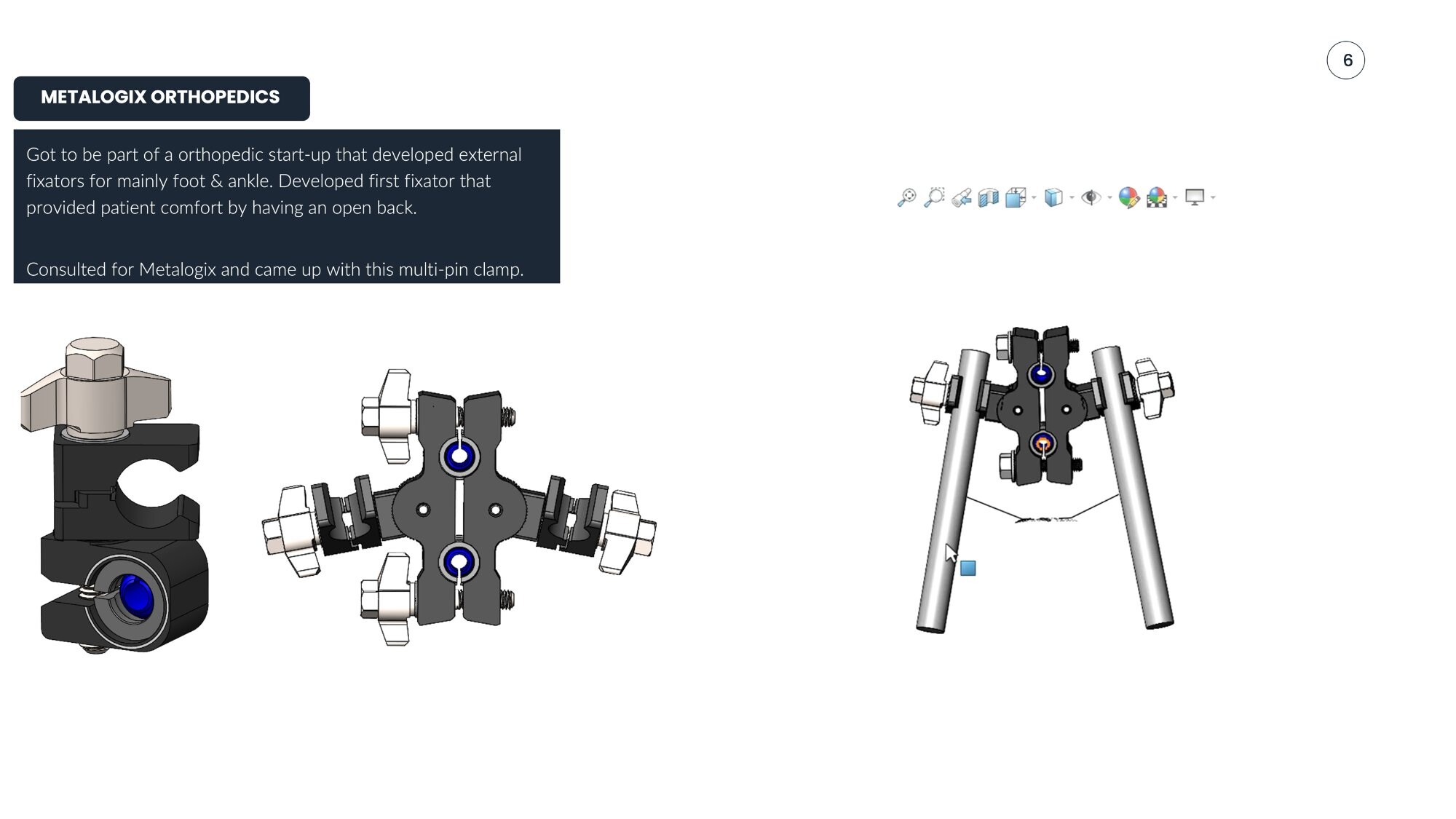 Multi-pin clamp CAD renders